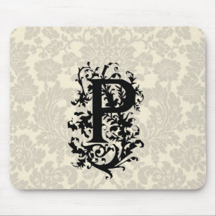 P Baroque monogram Mouse Pad