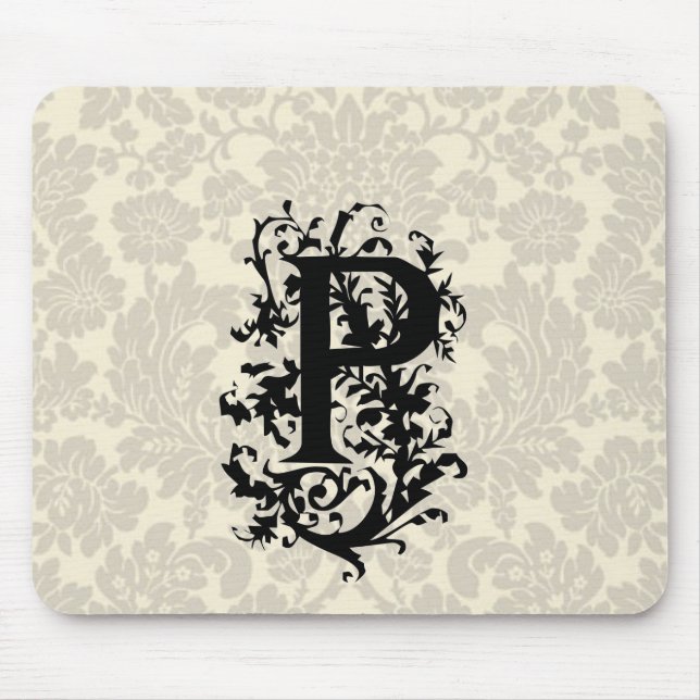 P Baroque monogram Mouse Pad (Front)