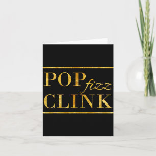 P Clink Fizz Drink Happy New Year New Years Eve Card