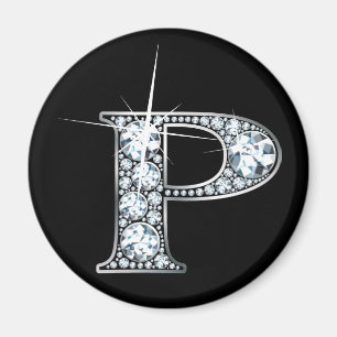 "P" Diamond Bling Magnet