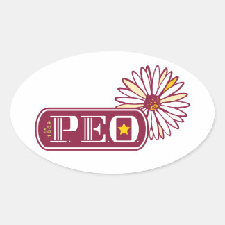 P.E.O. OVAL STICKER