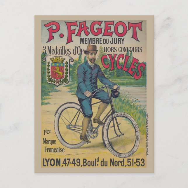 P. Fageot Vintage Poster 1895 Postcard (Front)