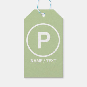P for Paleo diet green natural no grains branding  Gift Tags