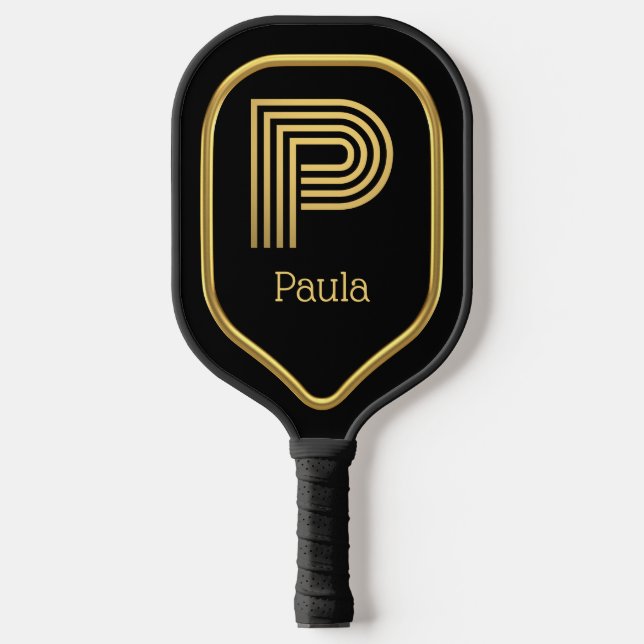 P Gold Initial Pickleball Paddle (Front)