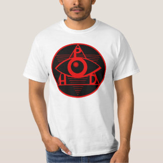 P.H.D. Logo on white shirt