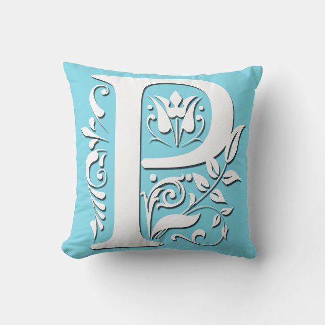 P Initial letter Monogram - Cushion (Front)