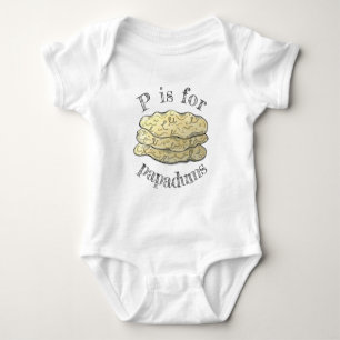 P is for Papadum Indian Restaurant Food Flatbreads Baby Bodysuit
