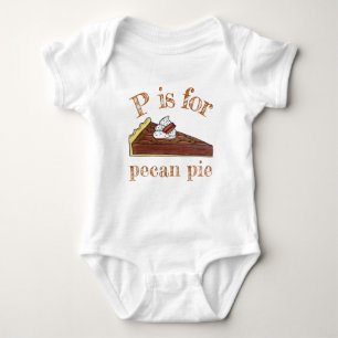 P is for Pecan Pie Southern Food Slice Dessert Baby Bodysuit