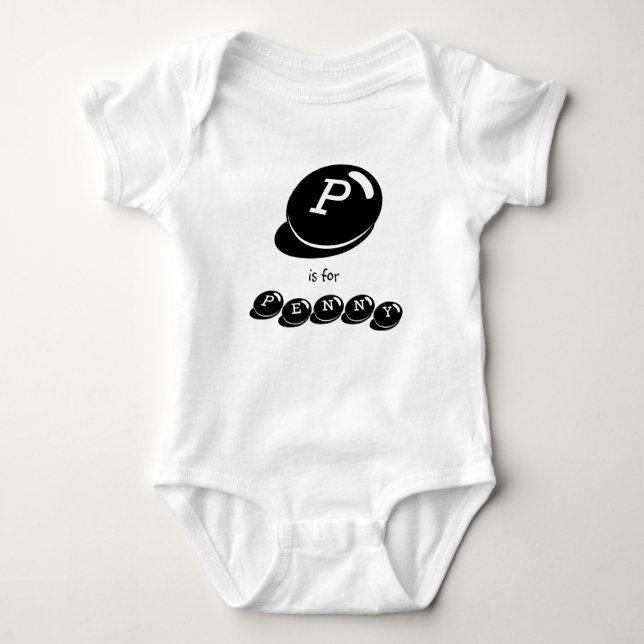 P is for PENNY Baby Bodysuit (Front)