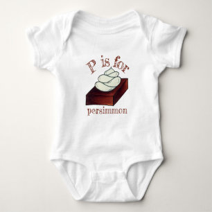 P is for Persimmon Pudding Indiana Food Dessert Baby Bodysuit