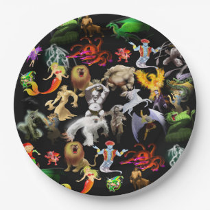 P is for Phoenix Plate(Black) Paper Plate