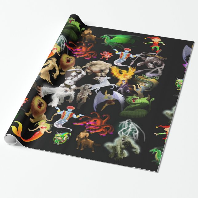 P is for Phoenix Wrapping Paper(Black) Paper (Unrolled)
