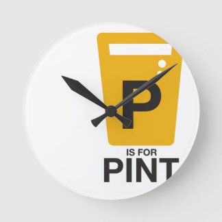 P is for Pint Round Clock