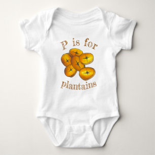 P is for PLANTAINS Jamaican Food Alphabet ABCs Baby Bodysuit