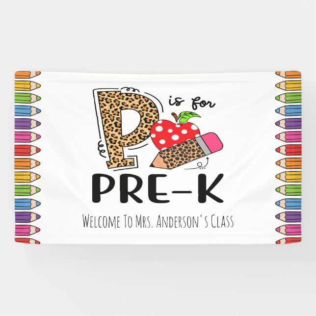 P is for PRE-K Back To School Welcome Banner (Horizontal)