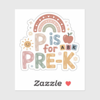 P Is For Pre K Teacher Boho Rainbow Preschool 
