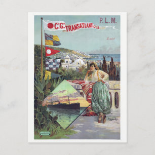 P.L.M. Alger Vintage Poster 1898 Postcard