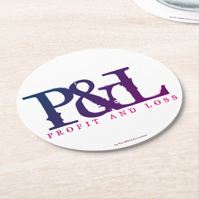 "P&L" ROUND PAPER COASTER (Angled)