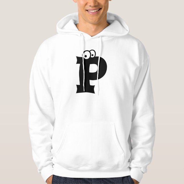 P, letter with eyeballs hoodie (Front)