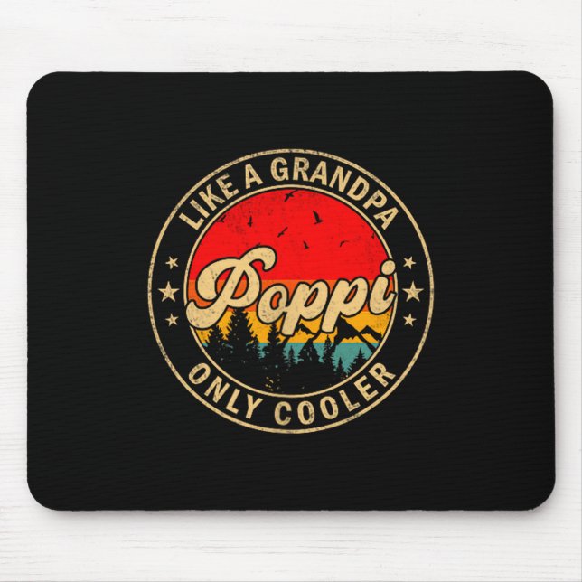 P Like A Grandpa Only Cooler Retro For Papa Grandp Mouse Pad (Front)