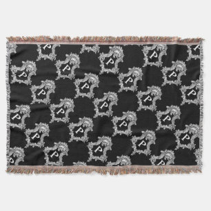 P Monogram Initial Throw Blanket