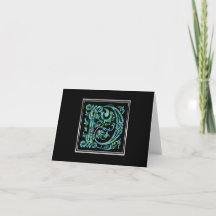 P Monogram "Masselle Blue" Note Card