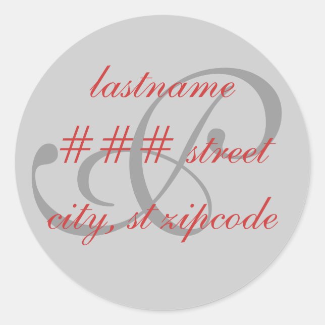 P monogram return address label - personalise (Front)