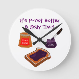 P-nut Butter & Jelly Time Round Clock