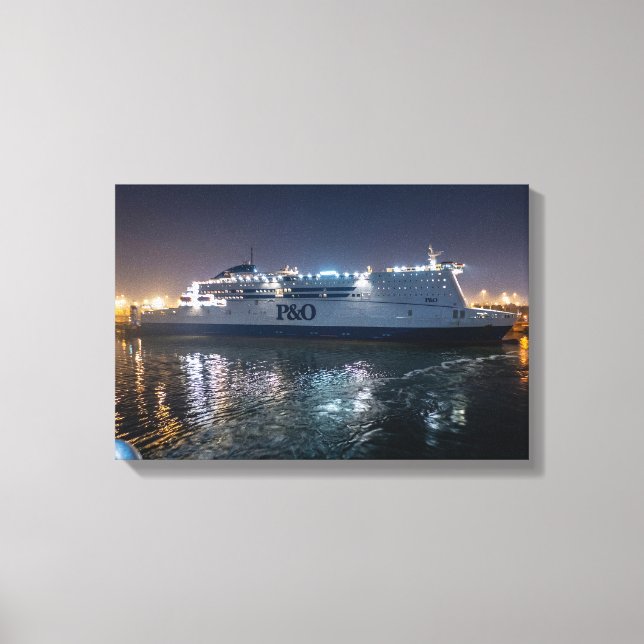 P&O Pride of Hull Ferry at Night Canvas Print (Front)