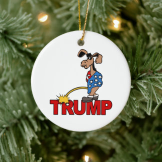P ON TRUMP - Democrats -- Anti-Trump Design - - Po Ceramic Tree Decoration