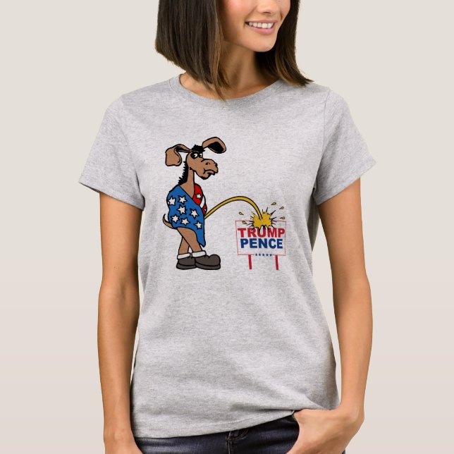P ON TRUMP PENCE -- Anti-Trump Design - - Politica T-Shirt (Front)