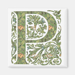 P Ornate Floral Leafy Monogram Magnet
