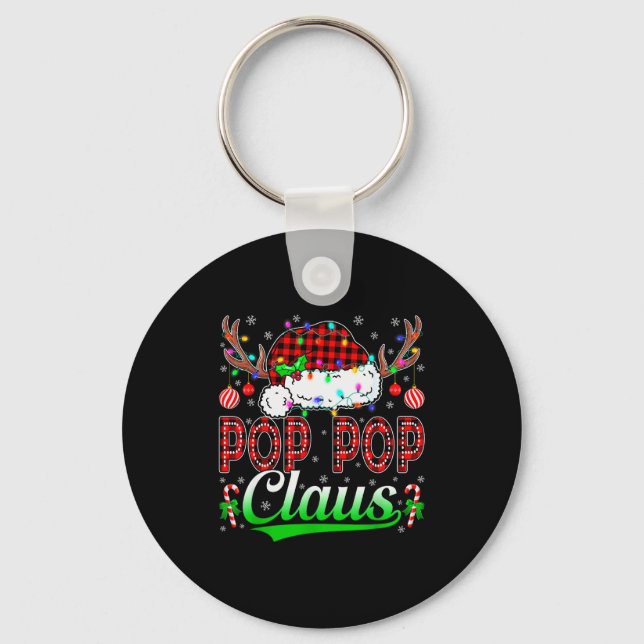 P P Claus Christmas Lights Matching Family Xmas Pa Key Ring (Front)