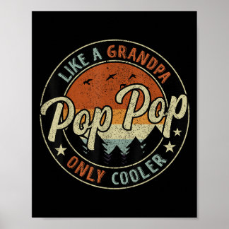 P P Like A Grandpa Only Cooler Vintage Retro Fathe Poster
