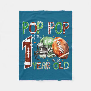 P P Of The 1 Year Old Football Lover 1st Birthday Fleece Blanket