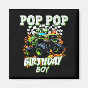 P P Of The Birthday Boy Monster Truck Birthday Kid Magnet