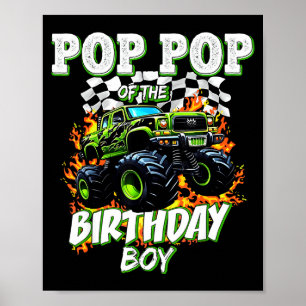 P P Of The Birthday Boy Monster Truck Birthday Kid Poster