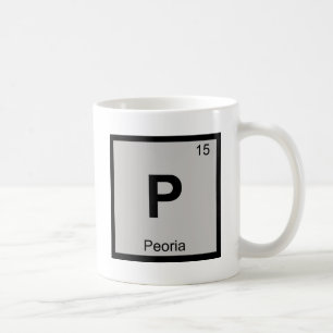 P - Peoria City Chemistry Periodic Table Symbol Coffee Mug