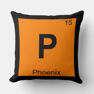 P - Phoenix City Chemistry Periodic Table Symbol Cushion