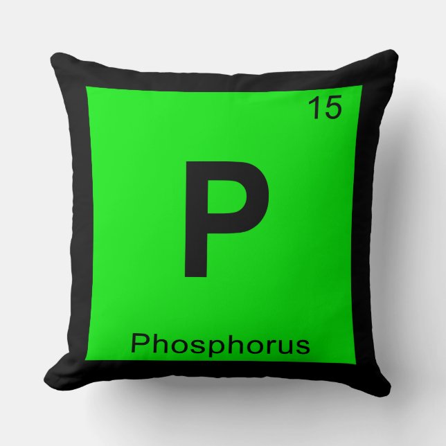 P - Phosphorus Chemistry Periodic Table Symbol Cushion (Front)