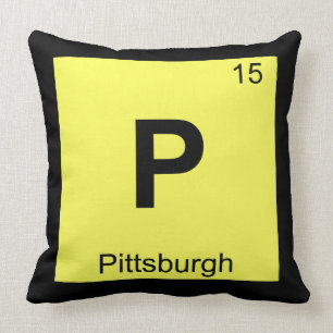 P - Pittsburgh Pennsylvania Chemistry Symbol Cushion