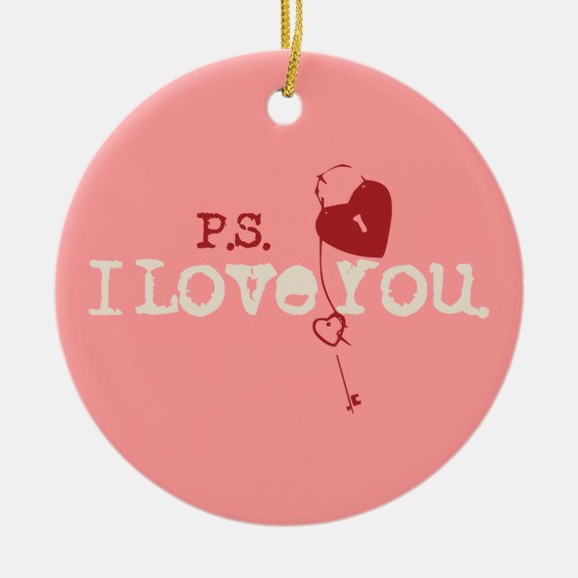 P.S. I Love You Ceramic Tree Decoration (Front)