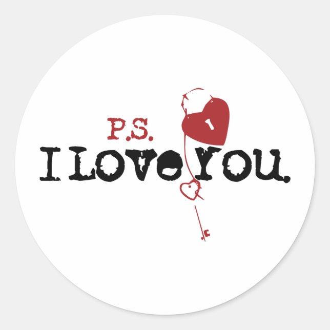 P.S. I Love You Classic Round Sticker (Front)