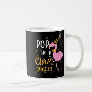 P The Champagne It's New Year! Funny Flamingo Drin Coffee Mug