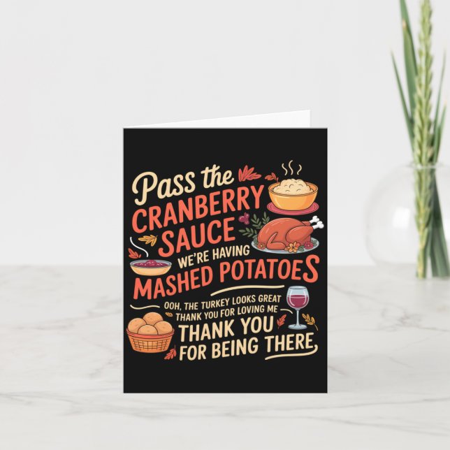 P The Cranberry Sauce Funny Thanksgiving Long Slee Card (Front)