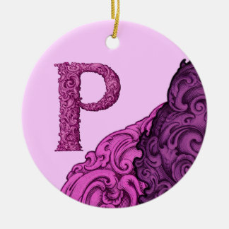 P - The Falck Alphabet (Pink) Ceramic Tree Decoration