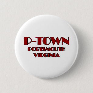 P-Town Portsmouth Virginia Logo 6 Cm Round Badge