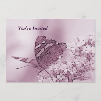 © P Wherrell Contemporary butterfly on buddleia Invitation