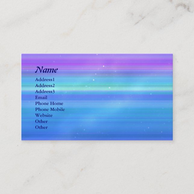 © P Wherrell Stylish trendy pink blue stripes star Business Card (Front)