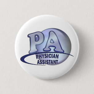 PA BLUE LOGO PHYSICIAN ASSISTANT 6 CM ROUND BADGE